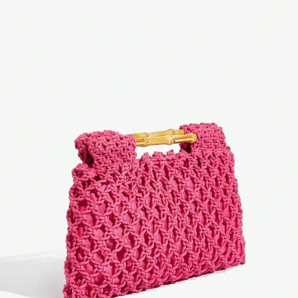 Hot Pink Vacation Women's Woven Tote Bag - Picture 4 of 7